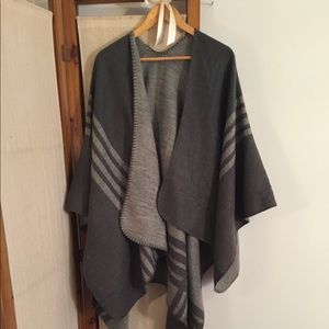 Gray stripe poncho!